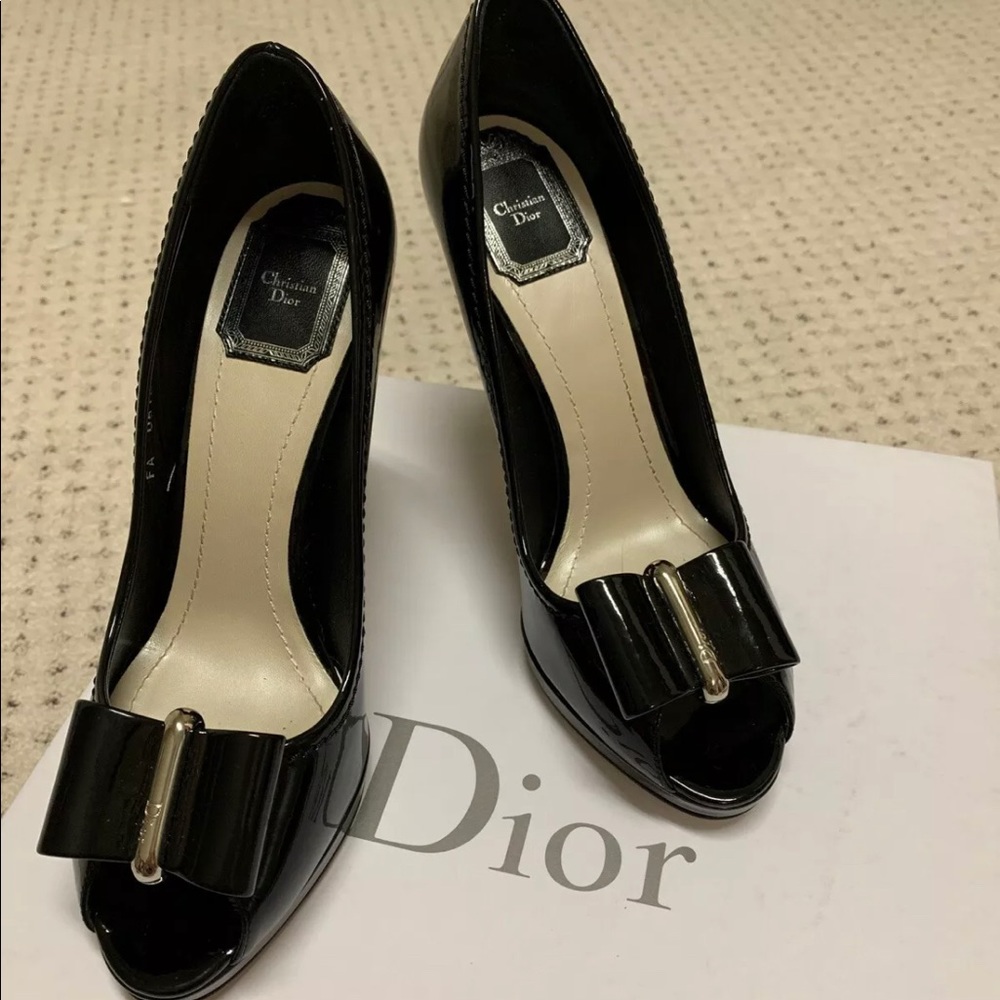 NEW Christian Dior black heels. RV $1,180 Size 39 - Picture 2 of 8